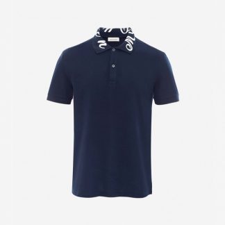 Men's Blue Navy McQueen Embroidery Polo Shirt