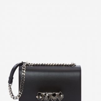 Women's Black Jewelled Satchel